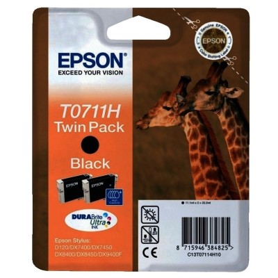 Epson C13T07114H Siyah Orjinal Kartuş İkili Paket - Stylus SX215