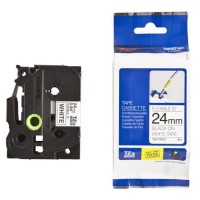 Brother TZE-FX251 24MM Beyaz Üzerine Siyah Esnek Laminasyonlu Etiket