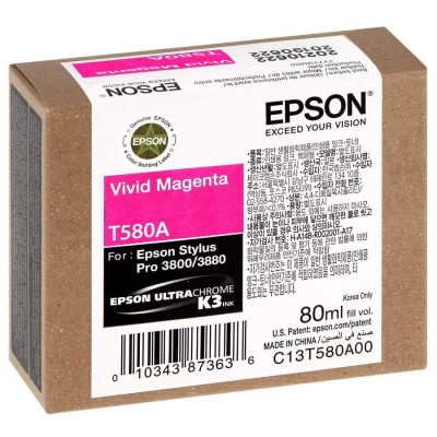 Epson C13T580A00 (T580A) Kırmızı (Vivid Magenta) Orjinal Kartuş - Stylus Pro 3800
