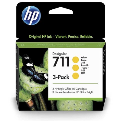 HP CZ136A (711) Sarı Orjinal Kartuş 3lü Paket - DesignJet T120