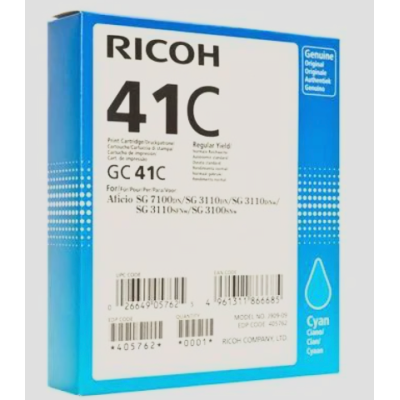Ricoh GC41C 405766 Geljet Mavi Orjinal Kartuş SG2100 / SG3110 / SG3100
