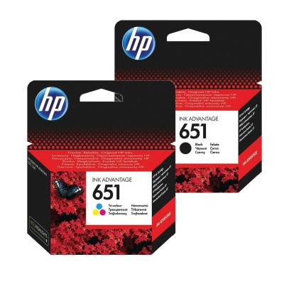 HP 651 Siyah Ve Renkli Orjinal Kartuş Seti
