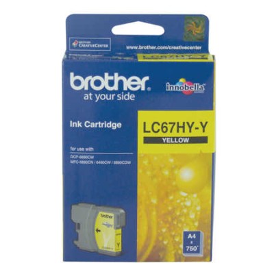 Brother LC67HY-Y Yüksek Kapasite Sarı Orjinal Kartuş - DCP585 / DCP6690CW