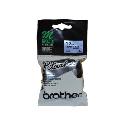 Brother M-531 Mavi Üzerine Siyah P-Touch Etiket 12mm - PT-55 / PT-60 / PT-80