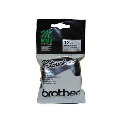 Brother M-931 Gümüş Üzerine Siyah P-Touch Etiket 12mm - PT-55 / PT-60 / PT-80