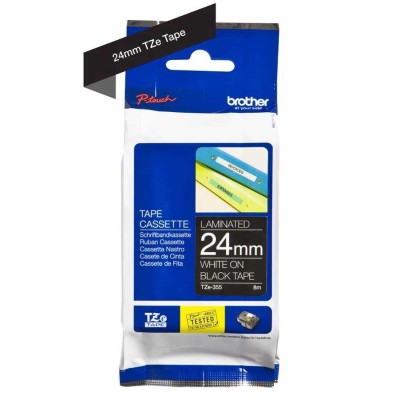 Brother TZ-355 Siyah Lamine Etiket