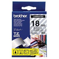 Brother TZE-141 18mm Siyah Üzerine Şeffaf Laminasyonlu Etiket