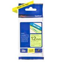 Brother TZe-C31 Flu Sarı Üzerine Siyah Fosforlu Laminasyonlu Etiket 12mm
