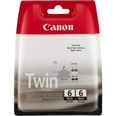 Canon BCI-6BK / BCI-6BK (4705A046AA) İkili Paket Siyah Orjinal Kartuş - BJC-8200