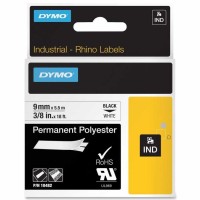 Dymo Rhinopro 18482 Beyaz-Siyah 9mm x 5.5m Polyester Şerit