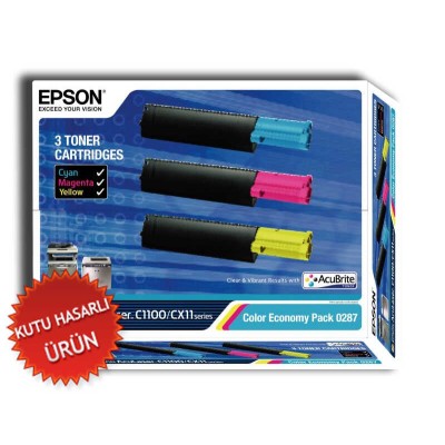 Epson C13S050287 3 Renk Ekonomik Orjinal Toner - C1100 / CX11