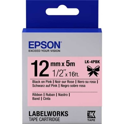Epson C53S654013 Pembe Üzerine Siyah Orjinal Etiket Şeridi - LW-400