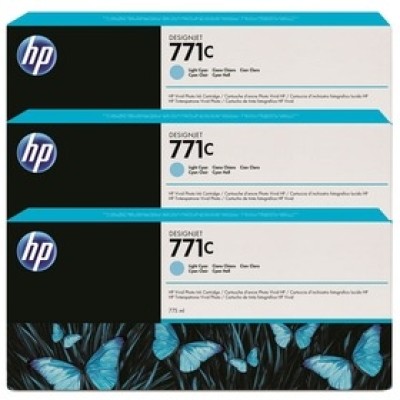 HP B6Y36A (771C) Açık Mavi 3lü Plotter Kartuşu - DesignJet Z6200