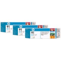 HP C9486A (91) Açık Mavi Orjinal Plotter Kartuş 3lü Paket - Designjet Z6100