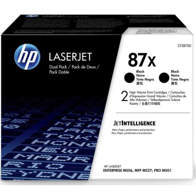 HP CF287XD (87X) 2'li Paket Siyah Orjinal Toner Yüksek Kapasite - M501 / M506