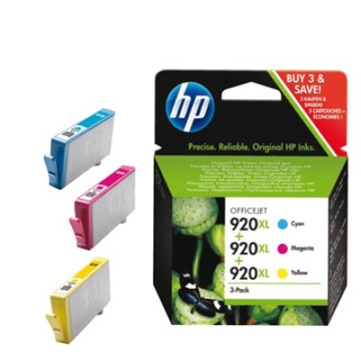 HP SD532AE (920XL) 3lü Kartuş Sarı / Kırmızı / Mavi - Yüksek Kapasite - HP 6000 / 6500