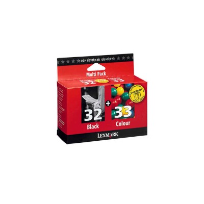 Lexmark 33+32 Siyah + Renkli Orjinal Kartuş 2li Paket - Z815 / X5250