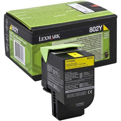 Lexmark 80C20Y0 (802Y) Sarı Orjinal Toner - CX310 / CX410