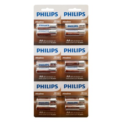 Philips LR6A12S/10 Alkaline Pil AA 12Lİ 6x2