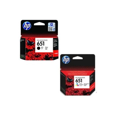 HP 651 Siyah + Renkli 2'li Set Kartuş