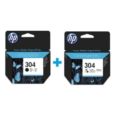 HP 304 Siyah + Renkli 2'li Set Kartuş