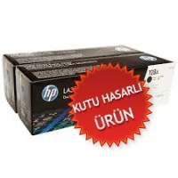 HP CE320AD (128A) Siyah 2li Paket Orjinal Toner - CP1525 / CM1415  (T3966)